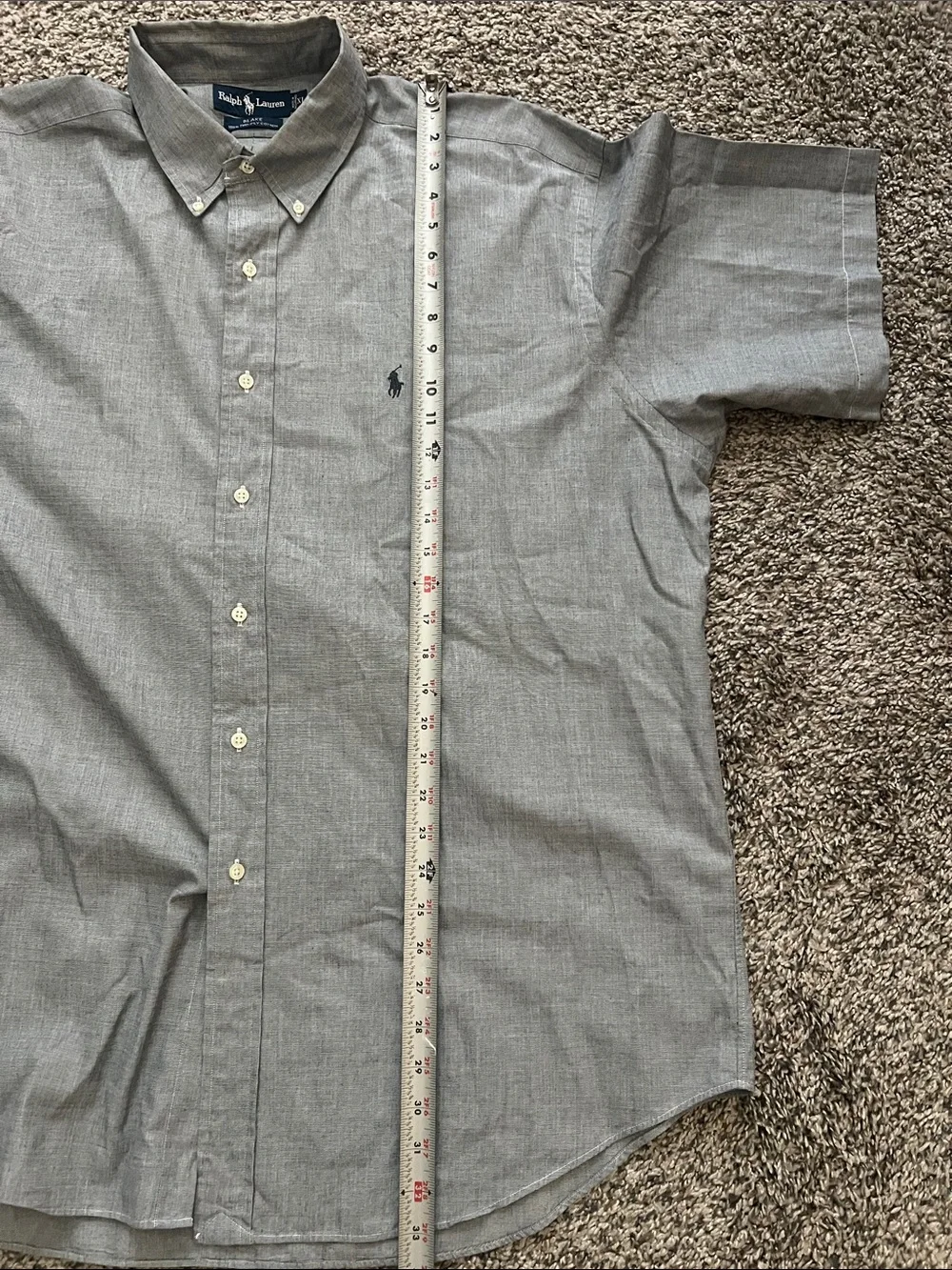 Polo by Ralph Lauren Blake Short-Sleeve Button-Down Shirt Size XL Gray